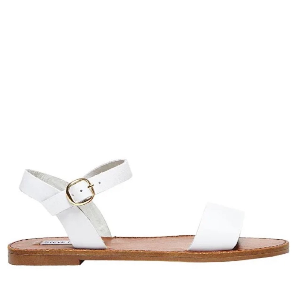 Steve Madden Donddi White Leather Sandal